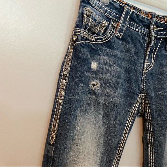 ROCK REVIVAL Vivian Boot Embellished Distressed Jeans Size 26 - Picture 9 of 10